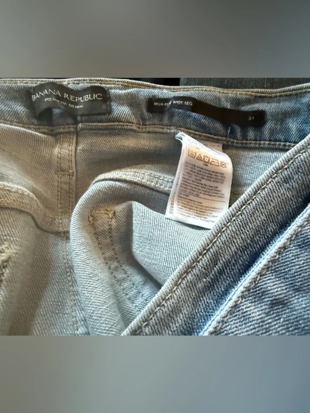 Banana Republic Light Blue Wide-Leg Jeans with removable tie belt size 31 NWT - Picture 7 of 10